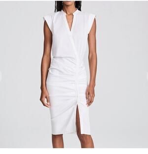 Veronica beard ruched shirt dress white dress (new)